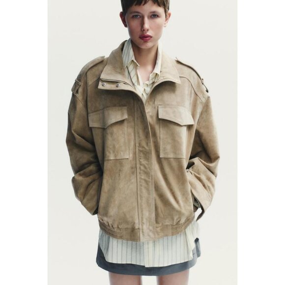 ZARA SUEDE LEATHER JACKET - Picture 4 of 11